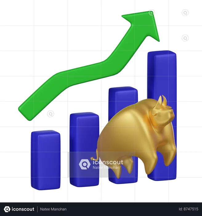 Bull Market Growth  3D Icon