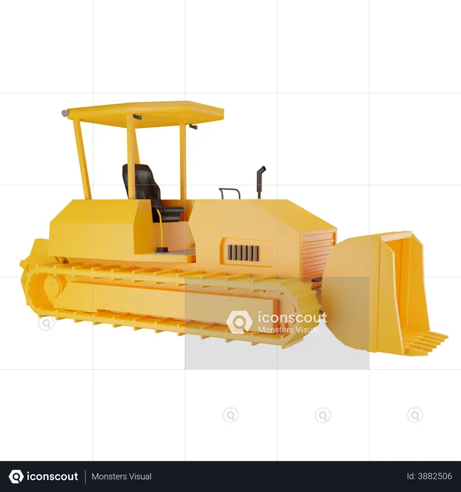 Bulldozer Toy  3D Illustration