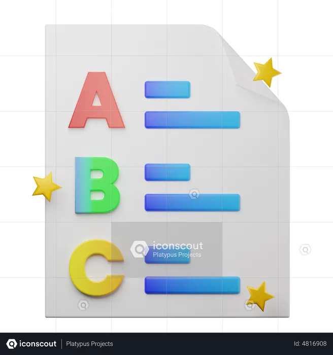 Bulletin scolaire  3D Icon