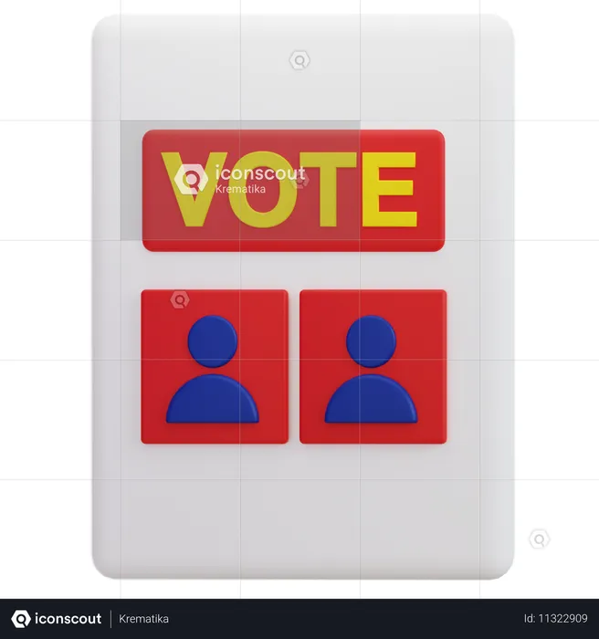 Bulletin de vote  3D Icon