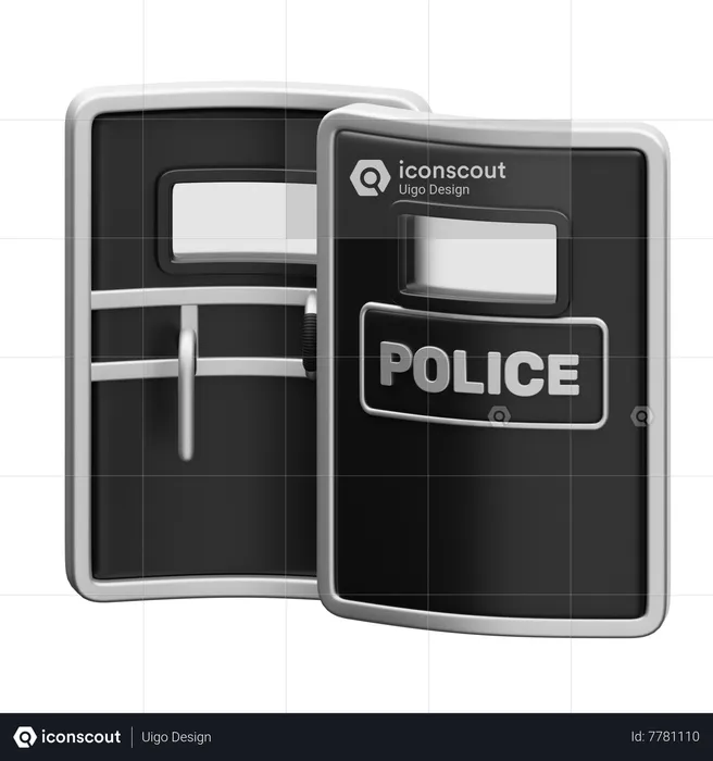 Bulletproof Shield  3D Icon