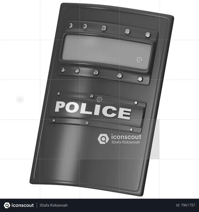 Bulletproof Shield  3D Icon