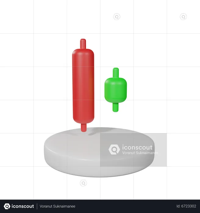 Bullish harami cross  3D Icon