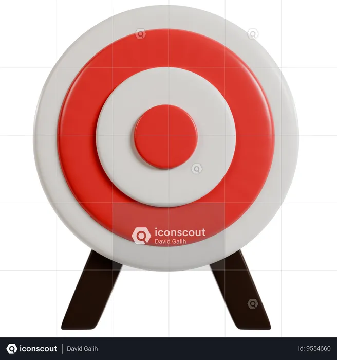 Bullseye in Archery Target  3D Icon