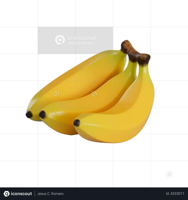 Bunches Of Banana  3D Illustration