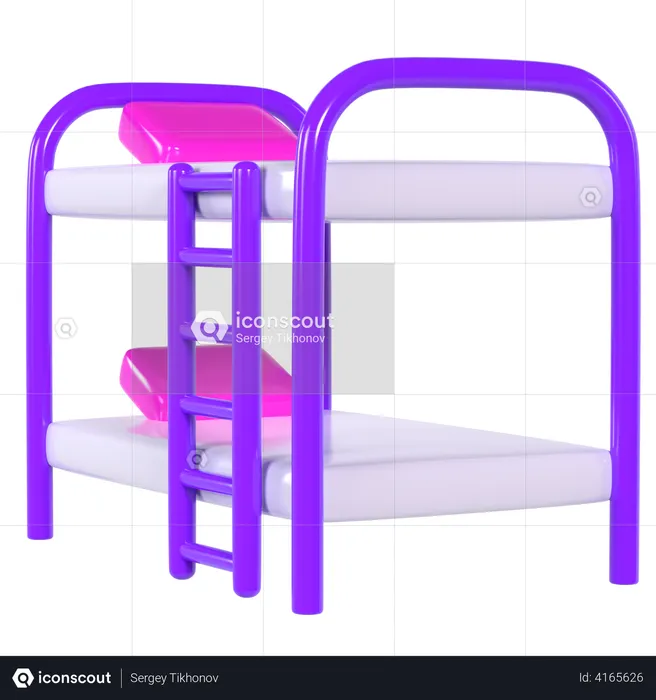 Bunk bed  3D Illustration