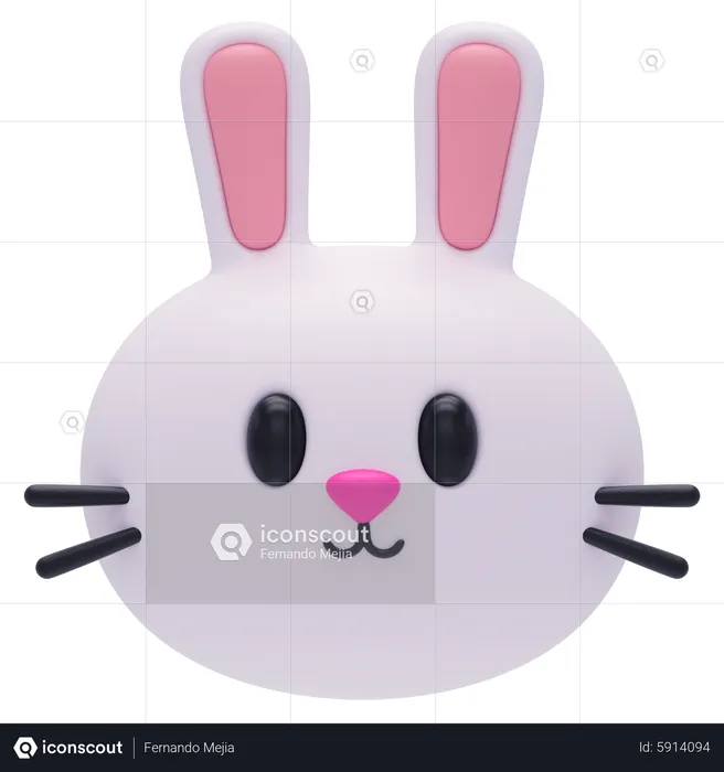 Bunny Emoji 3D Icon