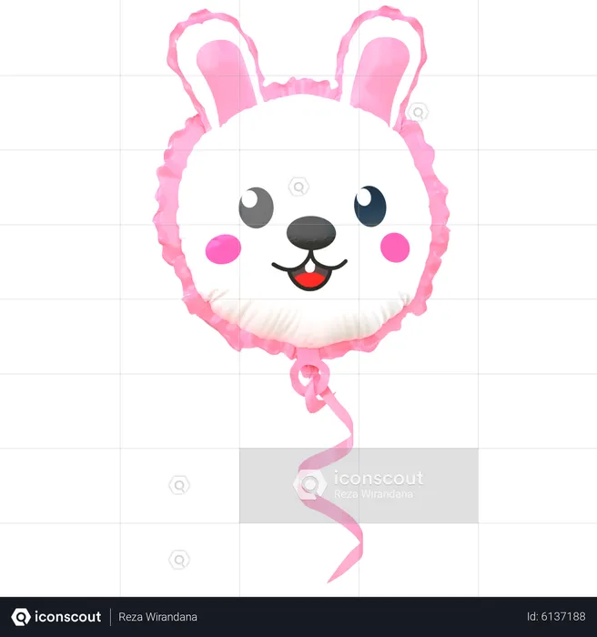 Bunny Balloon  3D Icon