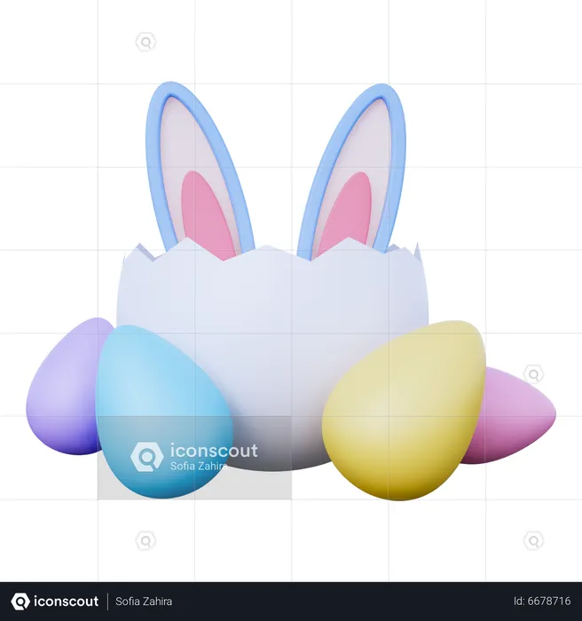 Bunny Easter Egg  3D Icon