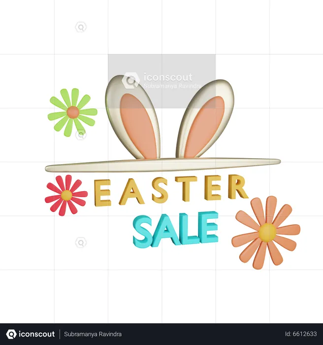 Bunny Easter Sale  3D Icon