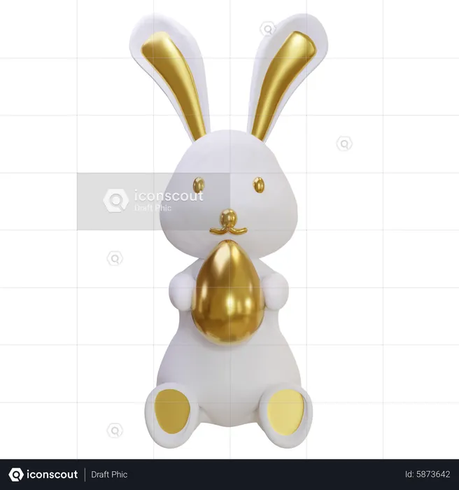Bunny Holding Egg  3D Icon