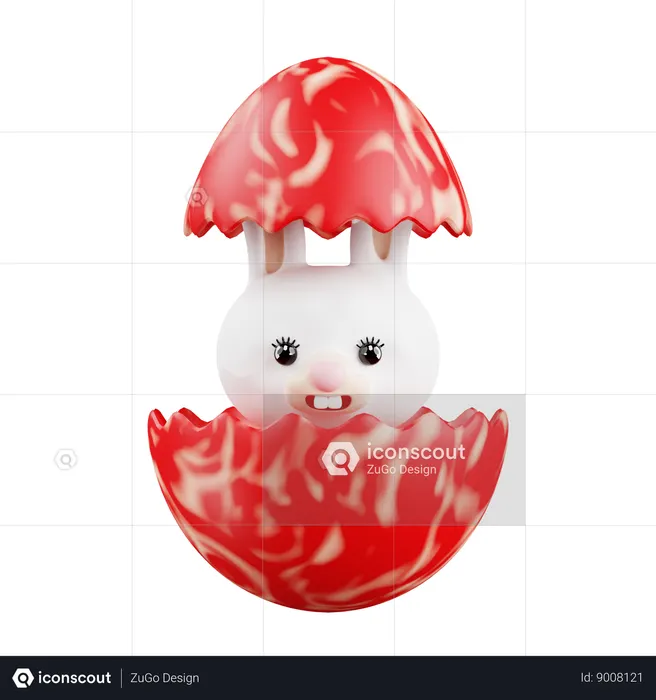 Bunny In Egg  3D Icon