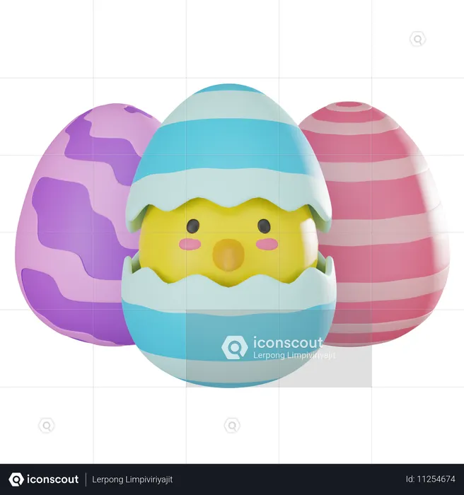 Buntes Ei  3D Icon