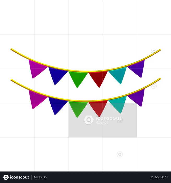 Bunting Flag  3D Icon