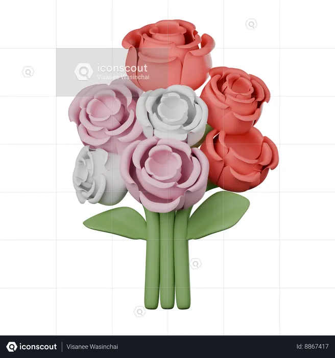 Buquê de flores  3D Icon