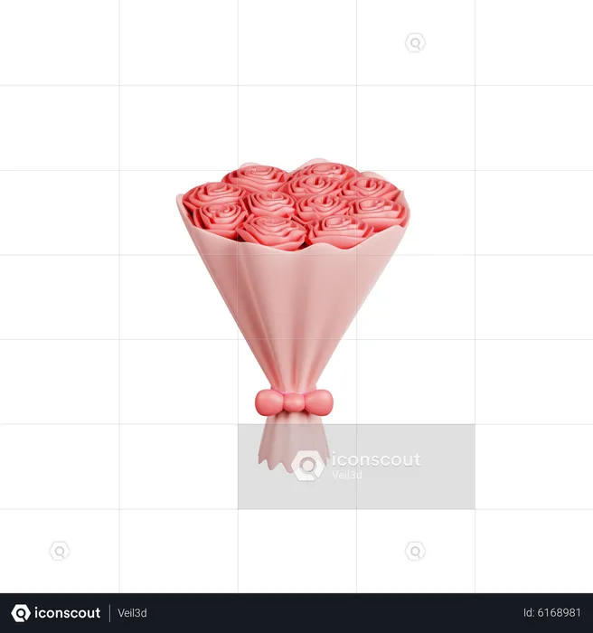 Buquê de rosas  3D Icon