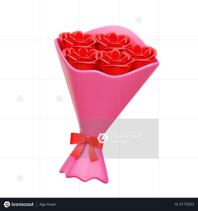 Buquê de rosas  3D Icon