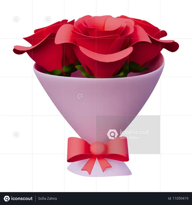 Buquê de rosas  3D Icon