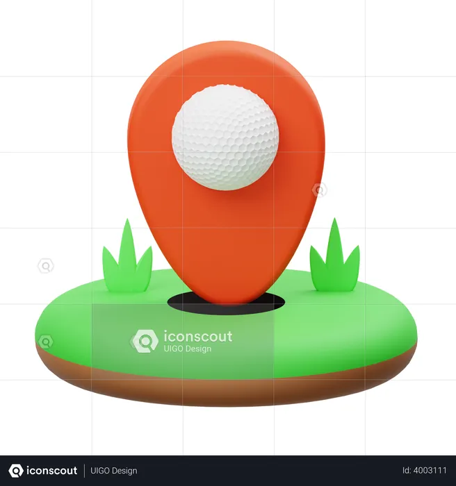 Buraco de golfe  3D Illustration