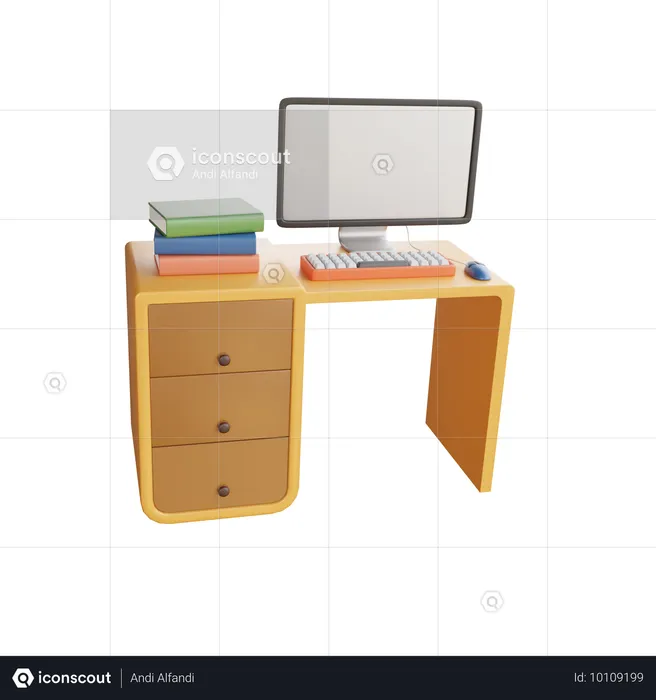 Bureau de travail  3D Icon