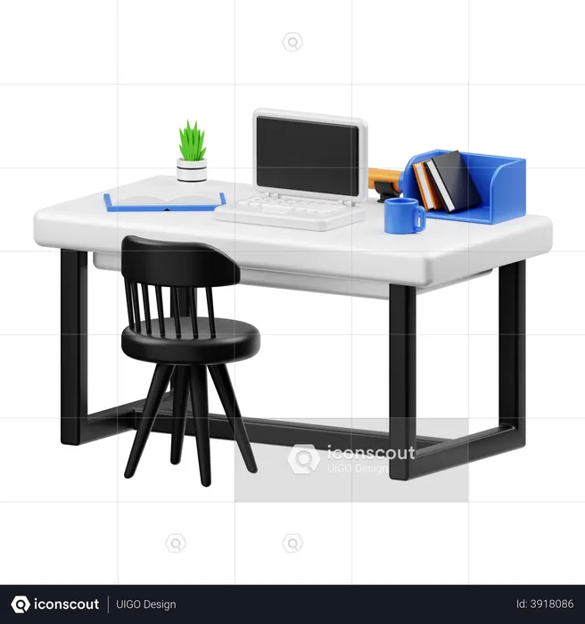 Bureau de travail  3D Illustration