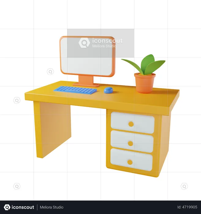Bureau de travail  3D Illustration