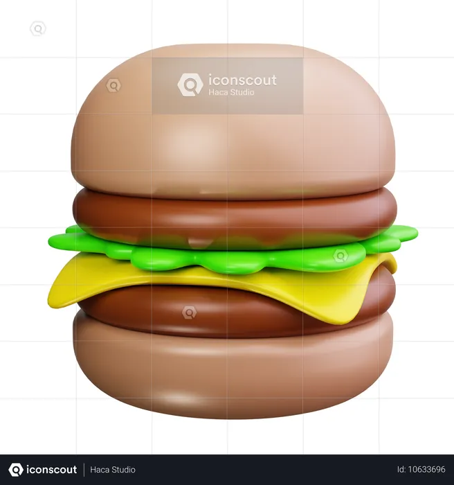 バーガー  3D Icon