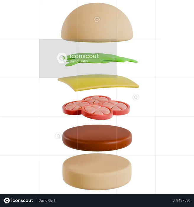 Burger  3D Icon