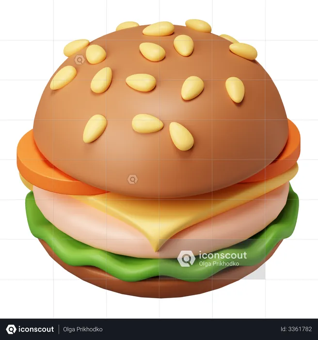 Burger  3D Illustration