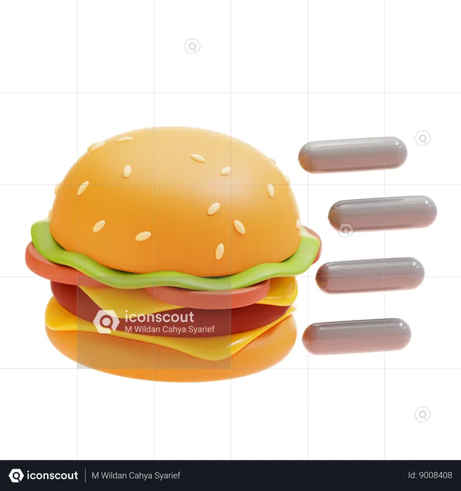 BURGER DELIVERY  3D Icon