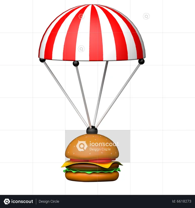 Burger Delivery  3D Icon