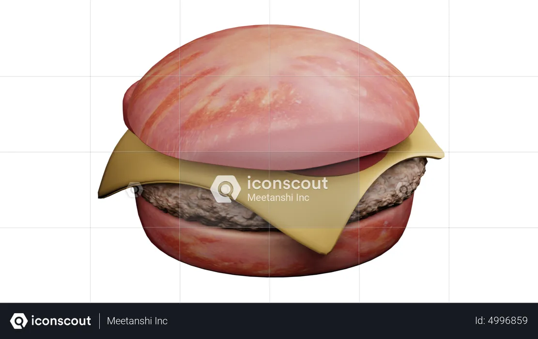 Burger mit Scheibe Käse  3D Icon