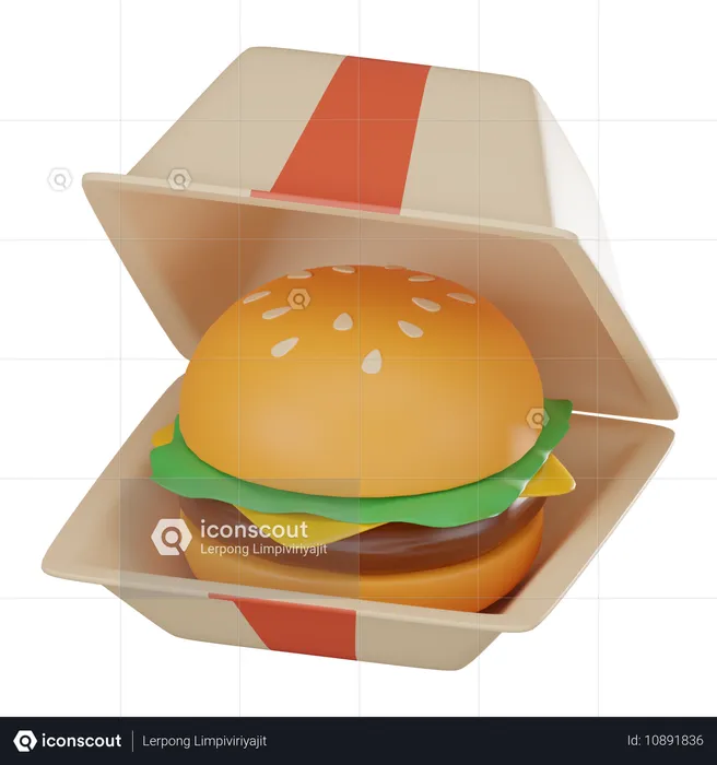 Burger Package  3D Icon