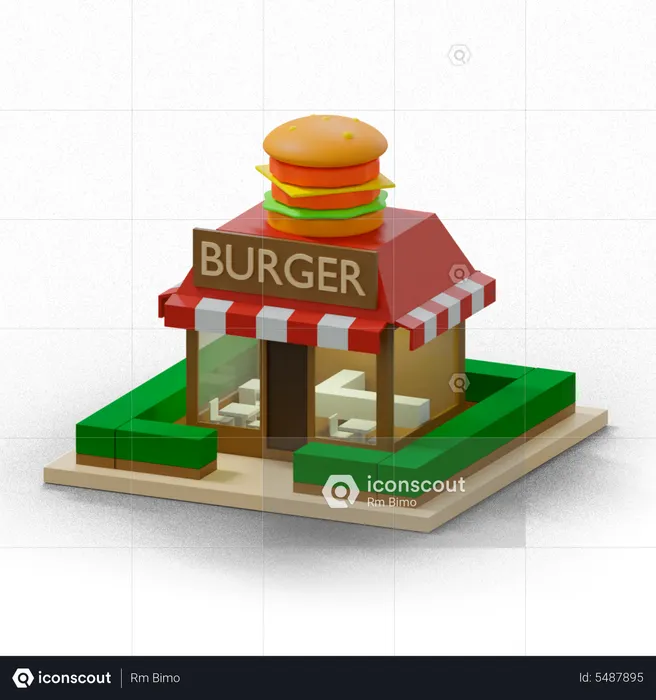 Magasin de hamburgers  3D Icon