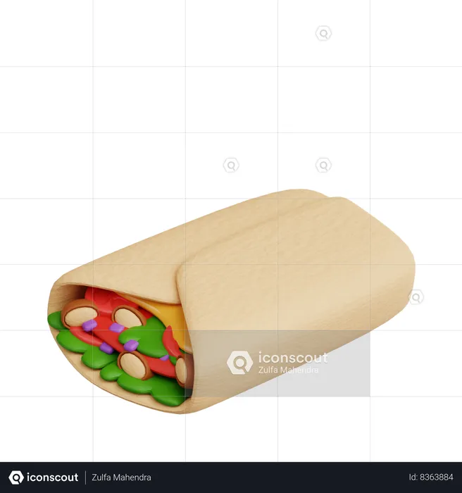 Burito  3D Icon