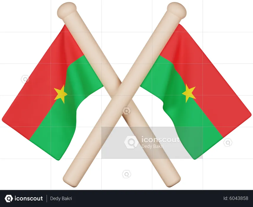 Burkina Faso Flag Flag 3D Icon