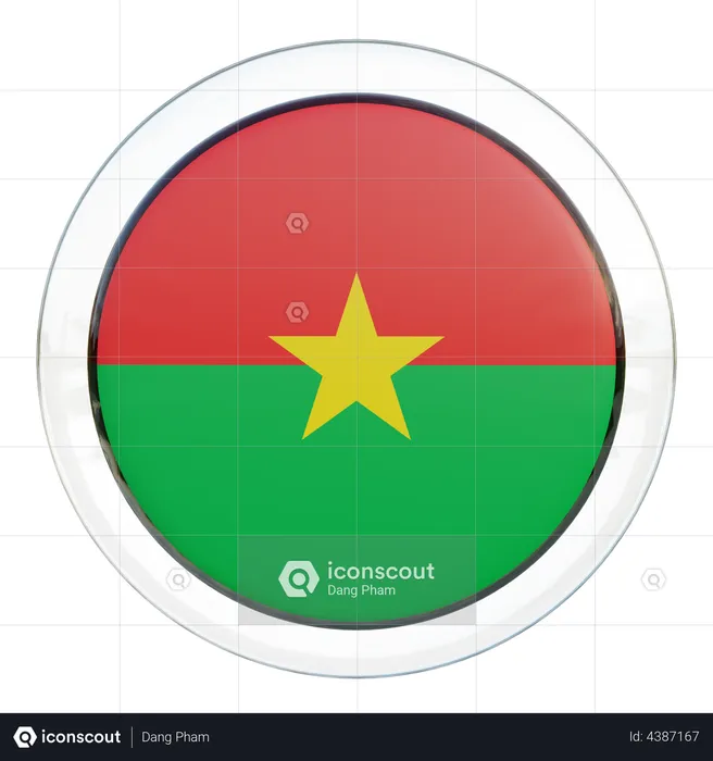 Burkina Faso Flag Glass Flag 3D Flag