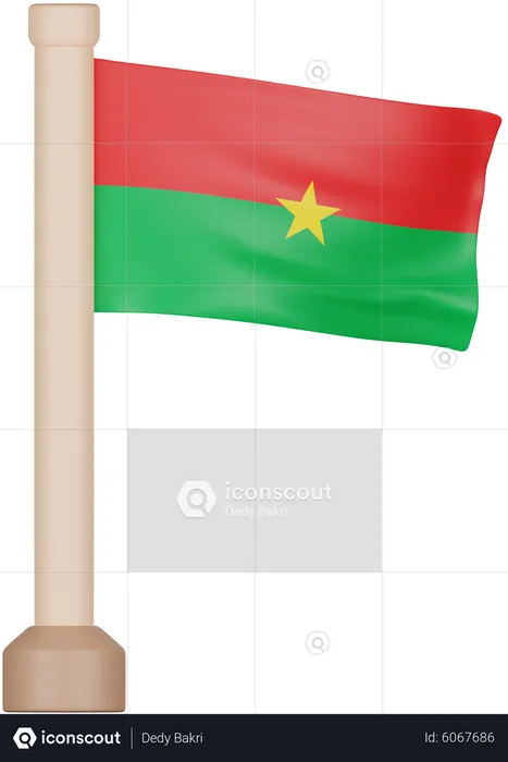 Burkina Faso Flagge Flag 3D Icon