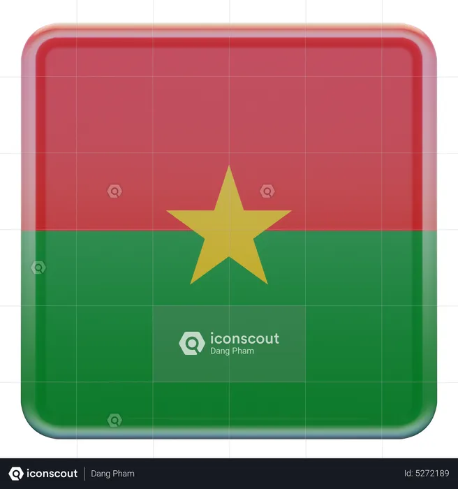 Burkina Faso Square Flag Flag 3D Icon