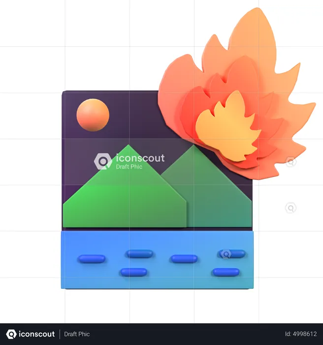 Burn Photo  3D Icon