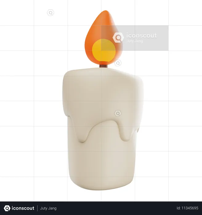 燃えるろうそく  3D Icon