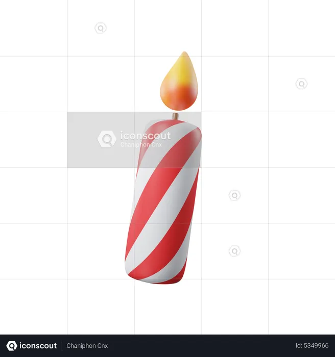 Burning Candle  3D Icon