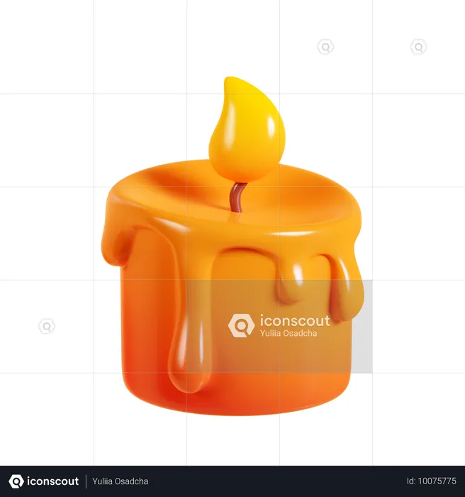 Burning Candle  3D Icon