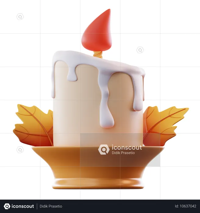 Burning Candle  3D Icon