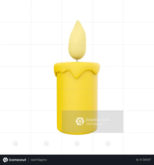 Burning Candle  3D Icon