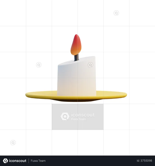 Burning Candle  3D Illustration