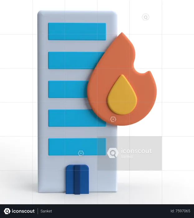 Burning House  3D Icon