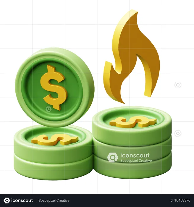 Burning Money  3D Icon