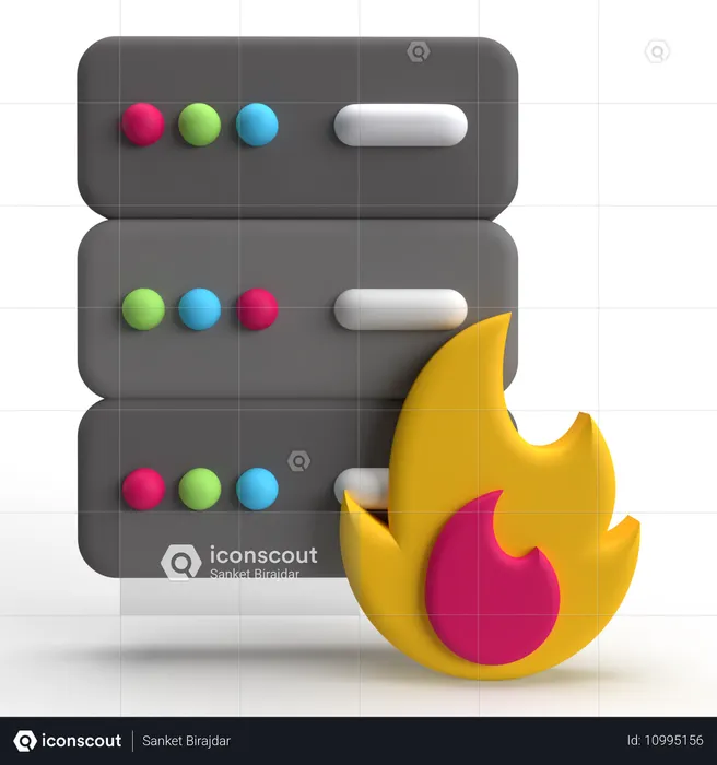 Burnt Server  3D Icon