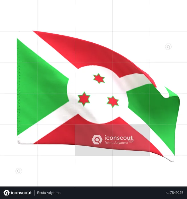 Burundi Flag Flag 3D Icon